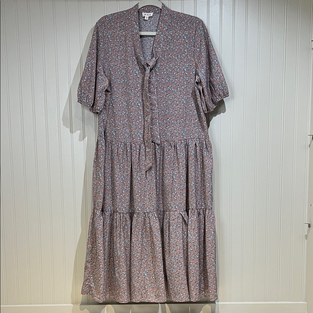 POL Boho Pink oversized Floral Maxi Dress NWOT